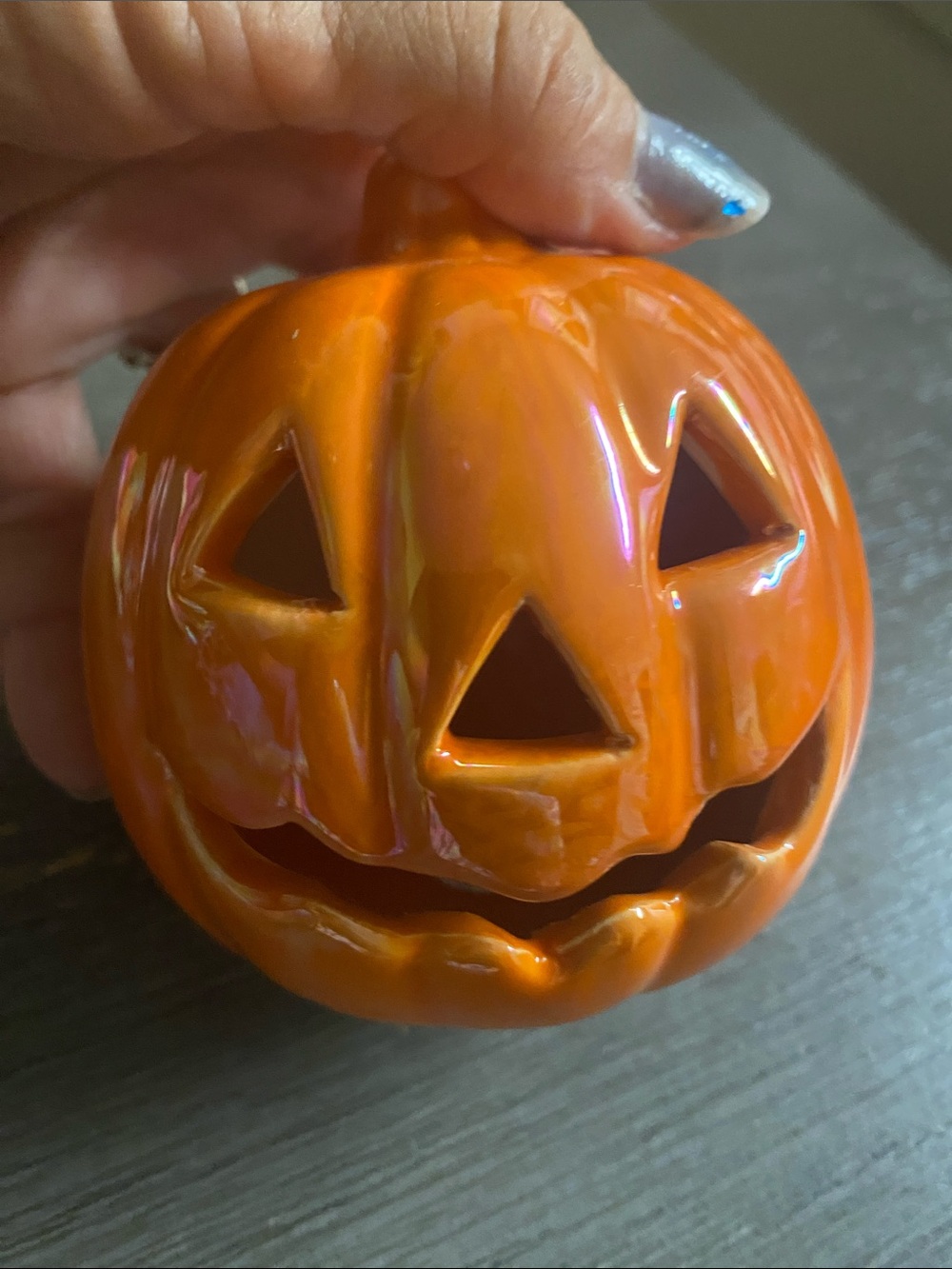Ceramic Jack-o'-Lantern Pumpkin Decor Set - Picture 7 of 8